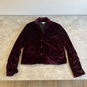 Style Me Velvet Women's Jacket in Rich Burgundy